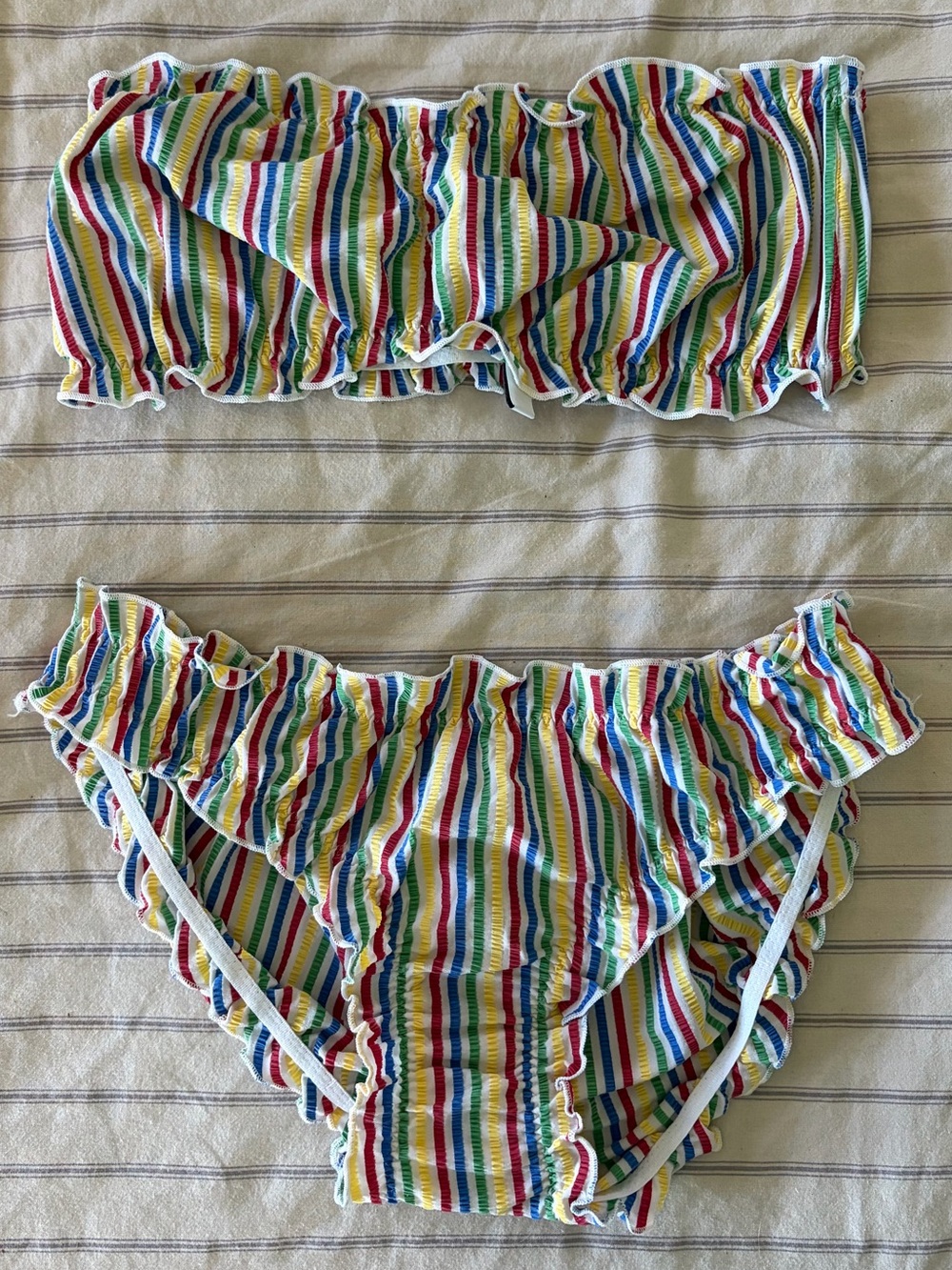 Solid & Striped Audrey bandeau bikini striped SET
